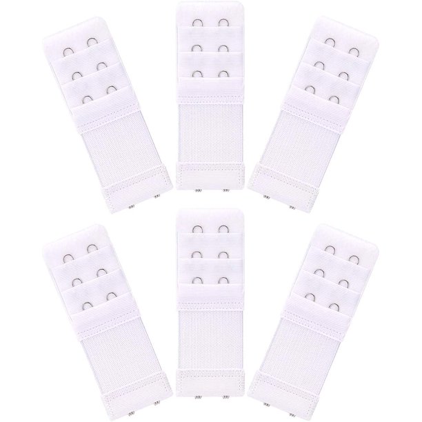 6 piezas de extensores de sujetador elásticos suaves y cómodos para mujer, correa de extensión de sujetador de 2 ganchos y 3 filas, banda de sujetador para dama