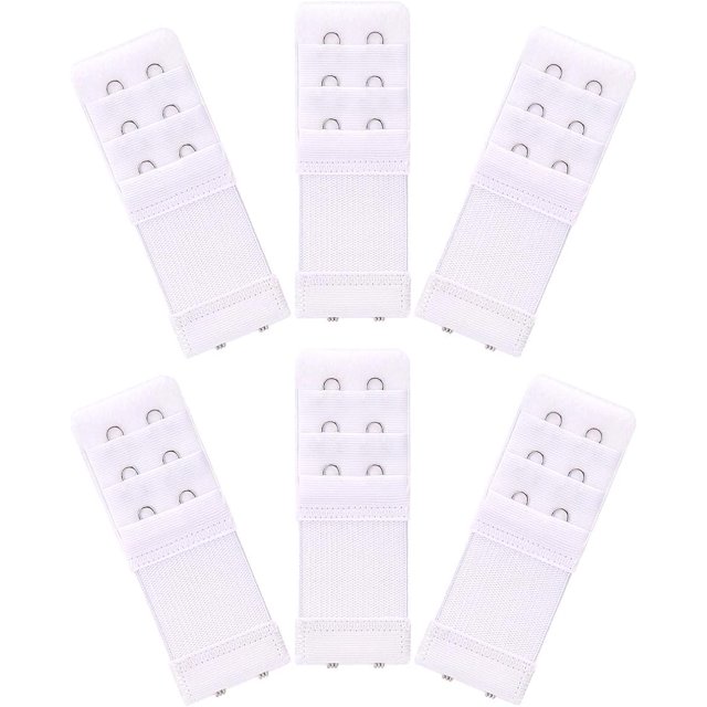6 piezas de extensores de sujetador elásticos suaves y cómodos para mujer, correa de extensión de sujetador de 2 ganchos y 3 filas, banda de sujetador para dama