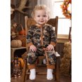 thumbnail image 3 of Cenuakty Infant Baby Boy Fall Romper Long Sleeve Camouflage Leaf Print Jumpsuits, 3 of 9