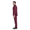 thumbnail image 2 of Burgundy Men's Sharskin Slim-Fit 3-Piece Suit, 2 of 4