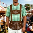 thumbnail image 2 of Telankuip Men's Bavarian Oktoberfest Shirt Summer Short Sleeve Crew Neck Plaid Printing and Funny 3D Graphic Tees Casual Loose Comfortable Breathable Festival T-Shirts 1-Green L, 2 of 5