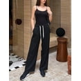 thumbnail image 4 of Womens Sweatpants High Waisted Wide Leg Sweat Pants Baggy Cargo Joggers Athletic Casual Drawstring Workout Pants with Pockets, 4 of 6