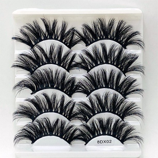 3/5/8 pares de pestañas de visón de 25 mm, pestañas postizas dramáticas en 3D, pestañas esponjosas hechas a mano, pestañas largas naturales de 25 mm, maquillaje de extensión de pestañas Tan Jianjun unisex