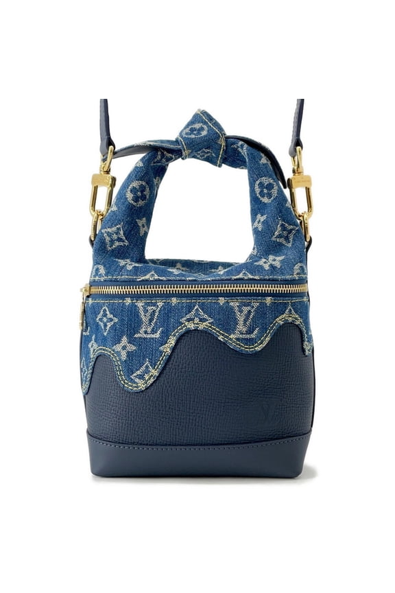 Pre-Owned Louis Vuitton Monogram Denim Shoulder Bag LV Squared Japanese Cruiser...