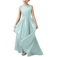 thumbnail image 3 of ameIAEA Girl Wedding Guest Satin Dress Kids Party Birthday Princess Dresses Prom Cocktail Party Gown, 3 of 3