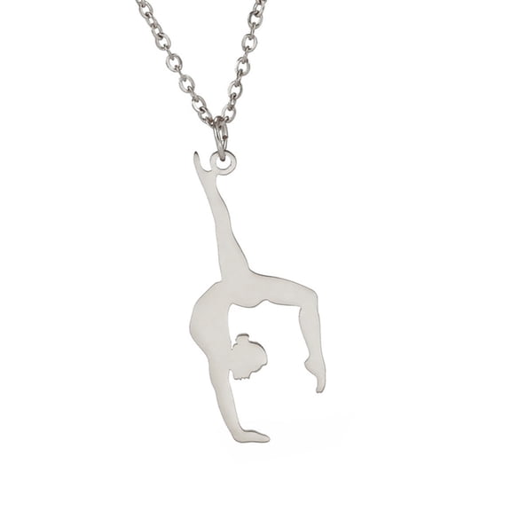WINDLAND Stylish Gymnastics Pendant Necklace Jewelry Accessory for Trendy Women Featuring Stainless Steel Materials Outfits