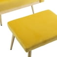 thumbnail image 7 of Accent Recliner Chair with Ottoman, Velvet Upholstered Armchair with Adjustable Armrests and Backrest, Modern Button Tufted Lounge Chair with Metal Legs for Living Room, Yellow, 7 of 7