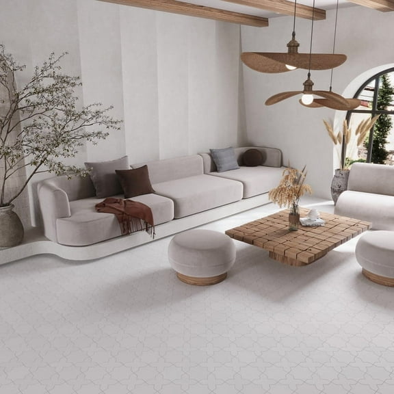 Seville 7 x 7 in. Matte Pure White Porcelain Star Wall and Floor Tile (5.31 sq ft/case) - 34 Pack