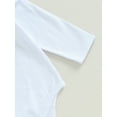 thumbnail image 6 of Wassery Baby Girls Clothes White 6 12 18 24 Months Infant Long Sleeve Letter Print Romper Tops + Floral Bell Bottoms + Headband 3Pcs Fall Casual Outfit Sets for Newborn 0-24M, 6 of 8