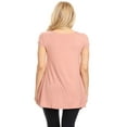 thumbnail image 4 of Women's Solid Casual Short Sleeve Loose Fit pockets Knit Tunic Top S-3XL, 4 of 4