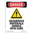 thumbnail image 1 of SignMission OS-DS-D-35-V-1316 OSHA Danger Sign - Hazardous Materials, 1 of 1