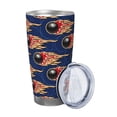 thumbnail image 2 of Balery Bowling Ball And Flame Pattern 20oz Insulated Car Cup with Dual Drink Lids, Stainless Steel Travel Mug with Straw & Direct Drink Mouth, Eco-Friendly and Leak-Proof-Straw Three-piece Set, 2 of 8