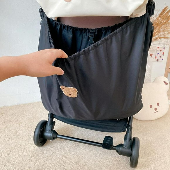 Bolsa organizadora multifuncional Macarena para cochecito negro
