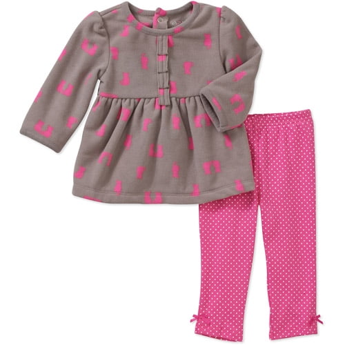 Child of Mine by Carters Newborn Girls' 2 Piece Grey Top and Pink Pant ...