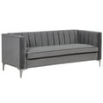 thumbnail image 6 of Morden Fort Contemporary Living Room Set Velvet Upholstered Accent Chair Loveseat Sofa Gray, 6 of 9