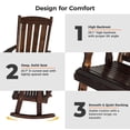 thumbnail image 3 of Innovaze Wooden Patio Rocking Chair with Comfortable Backrest Inclination, High Backrest and Deep Contoured Seat, for Outdoor or Indoor, Deep Brown, 3 of 6
