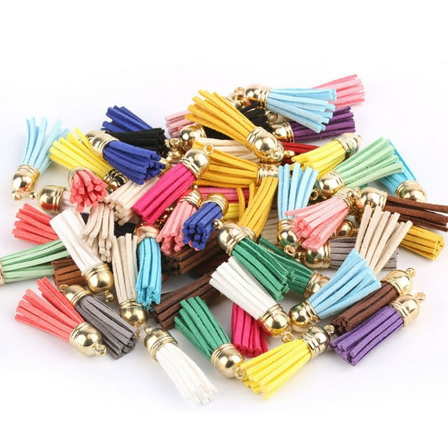 10 Pieces Keychain Charms Tassels Decorations Accessory Finding Supplies Craft Accessories Jewelry Making Props Tassel for DIY Khaki