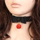 thumbnail image 2 of Bow Collar Cat Kitty Velvet Collar con Black Succuba Gift Box (Negro), 2 of 5
