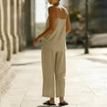 thumbnail image 5 of Yievot Two Piece Lounge Sets for Women 2 Piece Summer Linen Outfits Cami Top Wide Leg Pants Matching Sets, 5 of 6