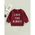 thumbnail image 2 of Unisex Baby Long Sleeve Round Neck Sweatshirt Letter Printing Casual Pullover for Spring Fall Winter, 2 of 9