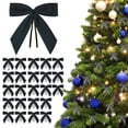 thumbnail image 1 of 24pcs Pre Tied Bows Velvet Ribbon Bows Classic Christmas Tree Hanging Decorations DIY Wreath Gift Bows, 1 of 9