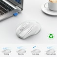 thumbnail image 5 of TECKNET Wireless Mouse (2.4G & BT5.0/3.0) Silent 4800 DPI Computer USB A & Bluetooth Mouse 6 Buttons, Wide Compatibility - White, 5 of 8