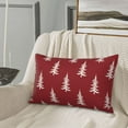 thumbnail image 2 of Christmas Pillow Covers 12x20 Inch Set of 2 Red Cream Christmas Tree Decor Throw Pillows Winter Xmas Holiday Outdoor Lumbar Cushion Cases for Couch Bed Decorations, 2 of 5