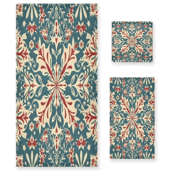 Three-Piece Towel Set Face Towel Towel Set Hand Towel Bath Towel Cotton Bath Towels Bath Towel Sets Hand Bath Towels Christmas Flower