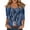Blue, variant on Women's T Shirt Print 3/4 Sleeve Daily Weekend Fashion Basic V- Neck Regular Top Blue L