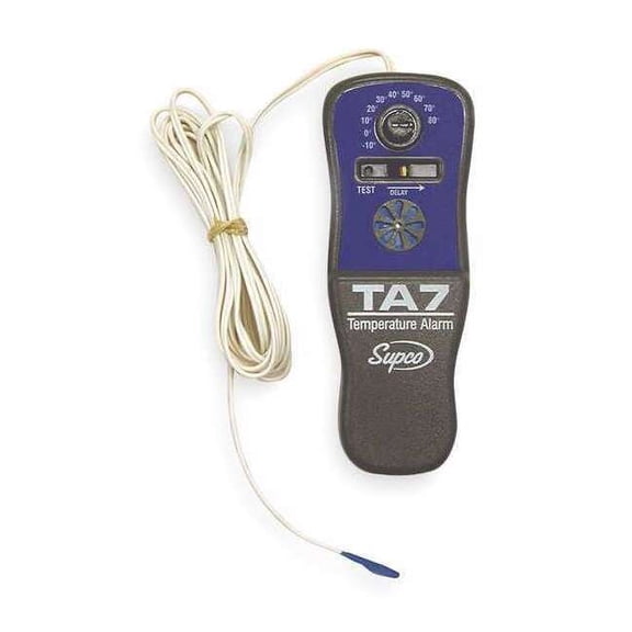 Supco Temp. Alarm,-10 to 80F,Battery Operated TA-7