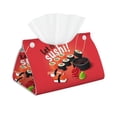 thumbnail image 2 of Lsque Sushi Printed Long Tissue Box Cover Holder, Facial Paper Organizer Dispenser,Triangle with Bottom Belt, PVC Leather Decorative Organizer, 2 of 9