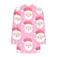 thumbnail image 4 of Women’s Fuzzy Fleece Christmas Sweatshirt Oversized Crewneck Xmas Tree Print Pullover Winter Warm Loungewear Top Soft Comfy Casual Holiday Sweatshirt with Pockets,Pink,XL, 4 of 5