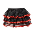 thumbnail image 5 of Grebrafan Straps Corset Pirate Gothic Bustier with Multi Layer lace Skirt L Red, 5 of 5