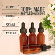 Amber 4oz Dropper Bottle (120ml) Pack of 2 - Glass Tincture Bottles with Eye Droppers for Essential Oils & More Liquids - Leakproof Travel Bottles