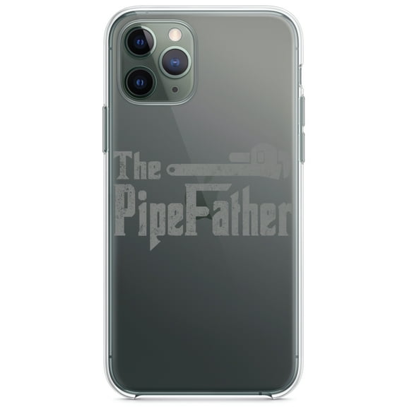 DistinctInk Clear Shockproof Hybrid Case for iPhone 12 Pro MAX (6.7" Screen) - TPU Bumper Acrylic Back Tempered Glass Screen Protector - The PipeFather - Plumber