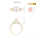 thumbnail image 5 of ANGARA Freshwater Cultured Pearl Ring with Pave-Set Diamonds in 14K Yellow Gold for Women | June Birthstone, Birthday, Anniversary, Jewelry Gift for Women | Pearl Ring, 5 of 8