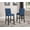Blue, variant on Porth Fabric Kitchen 28.25 Counter Height Stools Set of 2 Yellow Polyester Upholstered with Footrests for Kitchen Island