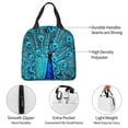 thumbnail image 4 of Fotbe Beautiful Blue Peacock Bolsa Térmica con Estampado y Forro de Aluminio Grueso Bolsa de Almuerzo con Bolsillo Frontal para Hombres y Mujeres, Ideal para Trabajo, Escuela, 4 of 8