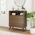 thumbnail image 1 of Armoire de Rangement Cannelée avec Pattes en Métal, Buffet Milieu du Siècle Moderne, 1 of 7