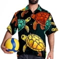 thumbnail image 4 of Turtle Seamless Men's Short Sleeve Hawaiian Shirt Button Down Poplin Beach Casual Printed Unisex Summer Tops, 4 of 6