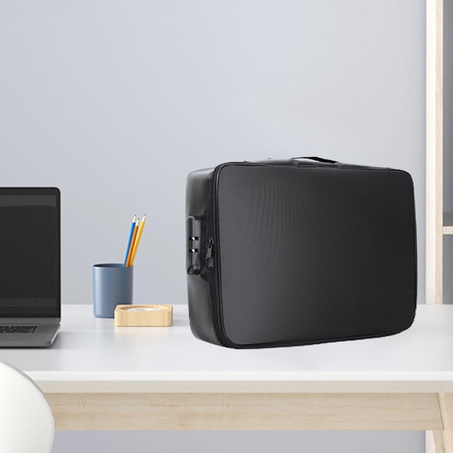 Bolsa organizadora de s para almacenamiento de archivos, bolsa de almacenamiento, estuche para tarjetas multicapa, caja de almacenamiento de Negro perfecl Estuche para documentos