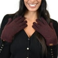 thumbnail image 2 of C.C Winter Warm Eco-Friendly Recycled Yarn Touchscreen Texting Gloves, Heather Wine, 2 of 3
