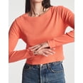 thumbnail image 4 of Real Essentials 4-Pack: Women's Long Sleeve Ribbed Knit Cotton Crew Neck Crop Top Shirt - (Available in Plus), 4 of 6