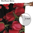 thumbnail image 6 of Black Rose Blackout Curtains,Romantic Love Heart Red Roses Flowers Plants Love Inspirational Quotes Windows Treatments Rod Pocket Drapes for Girls Living Room Bedroom Kitchen 55x63in, 6 of 6