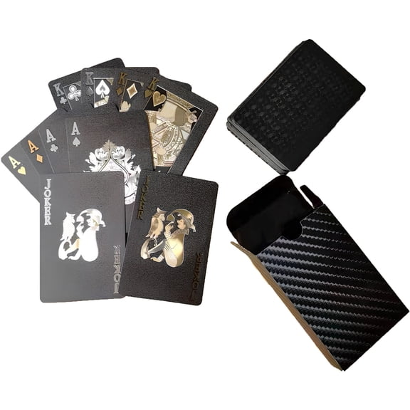 Playing Cards, Vibrant Black Geometric Poker Deck, High Saturation Waterproof Interface, Professional Interaction Model for Modern Desktop Gaming