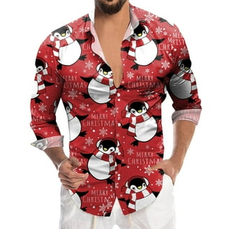 Barry.Wang Men's Shiny Print Party Shirt - Long Sleeve Button Up, Holiday & Club Night Top