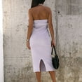 thumbnail image 5 of IROINNID Bodycon Dress For Women Halter Sleeveless Summer Slimming Backless Halter Neck Dresses V-Neck Solid Color Dress, 5 of 7