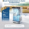 thumbnail image 3 of JoanKaren 8000 BTU Portable Air Conditioner,Up to 350 Sq.Ft.,Cooling,Dehumidifier,Fan,Sleep,24H Timer&Installation Kit,White with Black Control panel, 3 of 10