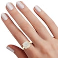 thumbnail image 5 of AFFY 14K Yellow Gold Over Sterling Silver Round Cut Natural Diamond Accent Bead Cushion Frame Engagement Ring (0.05 Cttw, J-K Color, I2-I3 Clarity), Ring Size -6.5, 5 of 5