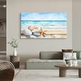 thumbnail image 3 of Beach Wall Decor Seaside Conch Rustic Landscape Ocean Canvas Art Wall Decor For Bedroom Livingroom Office, 3 of 7